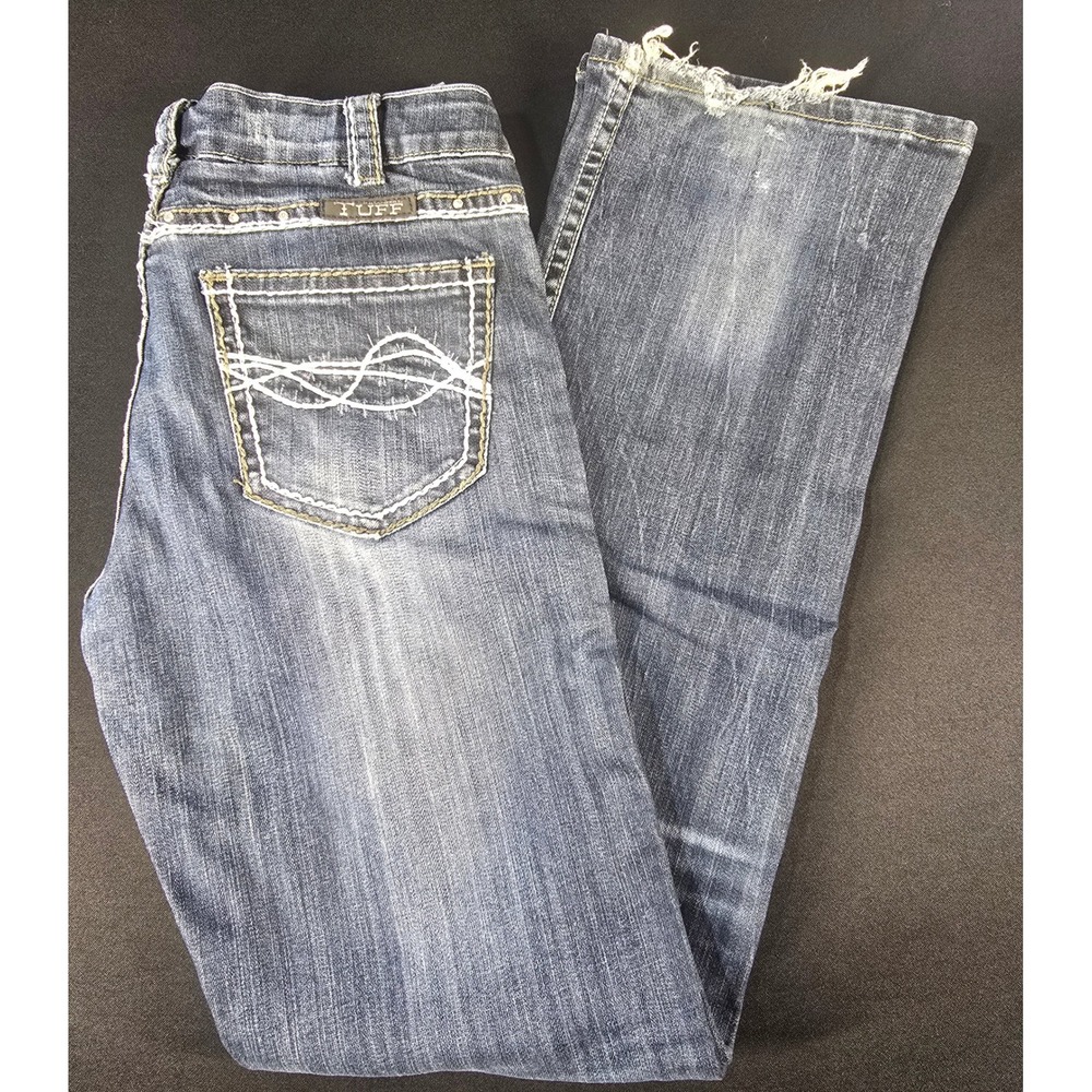 Cowgirl Tuff Co Demi West Silver Bootcut Jeans Blue Studded Western W29 L33